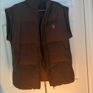 PacSun Playboy Black Oversized Puffer Vest